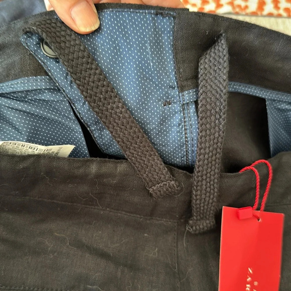 Zara Man Basic Chino Bermuda Shorts Flat Front Mid Rise Button Fly Black NWT - Picture 5 of 7